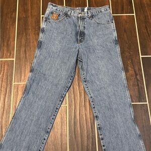 Cinch Blue Denim Jeans with Logo Button
